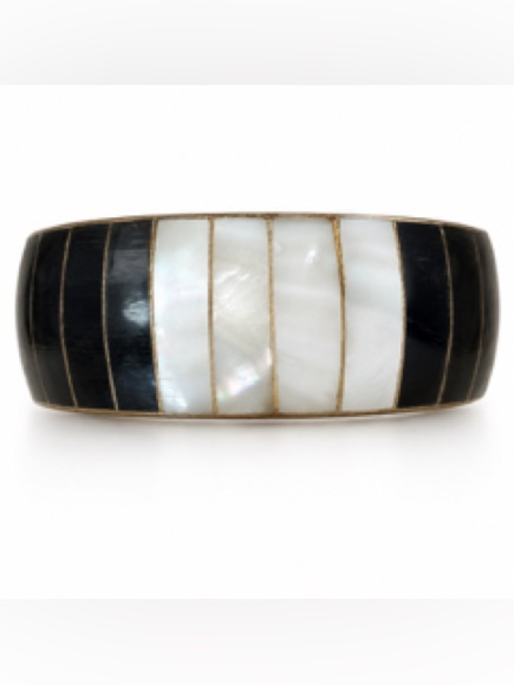 Inlay Black and White Shell Bangle Bracelet Anthropologie